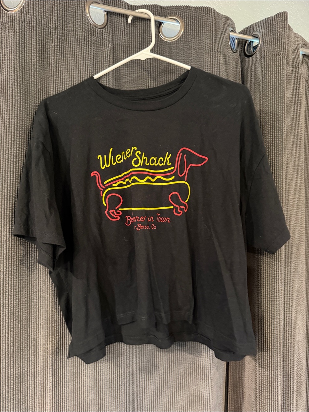 Wiener Shack Black Graphic Crop Top